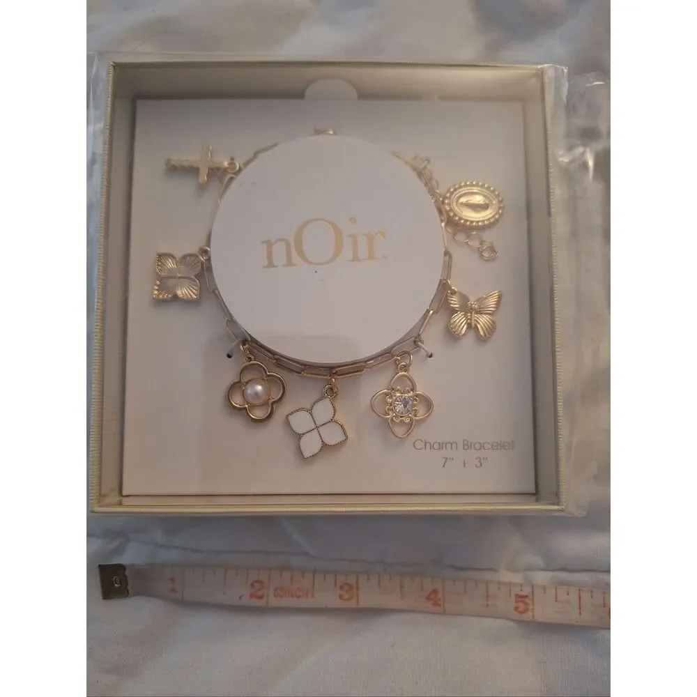 NWT nOir Gold Tone Charm Bracelet
